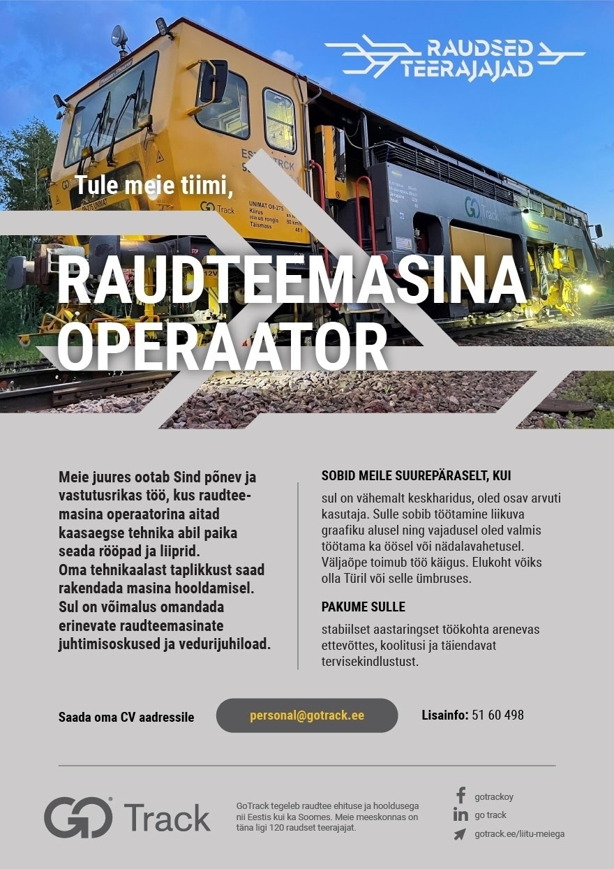 GoTrack OÜ Raudteemasina operaator