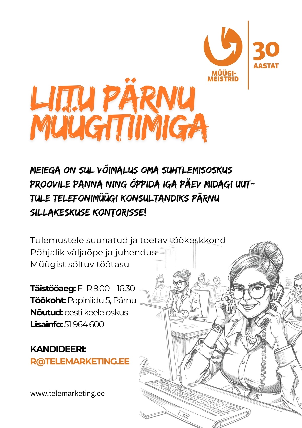 Müügimeistrite AS Müügikonsultant Pärnu Sillakeskuse kontoris