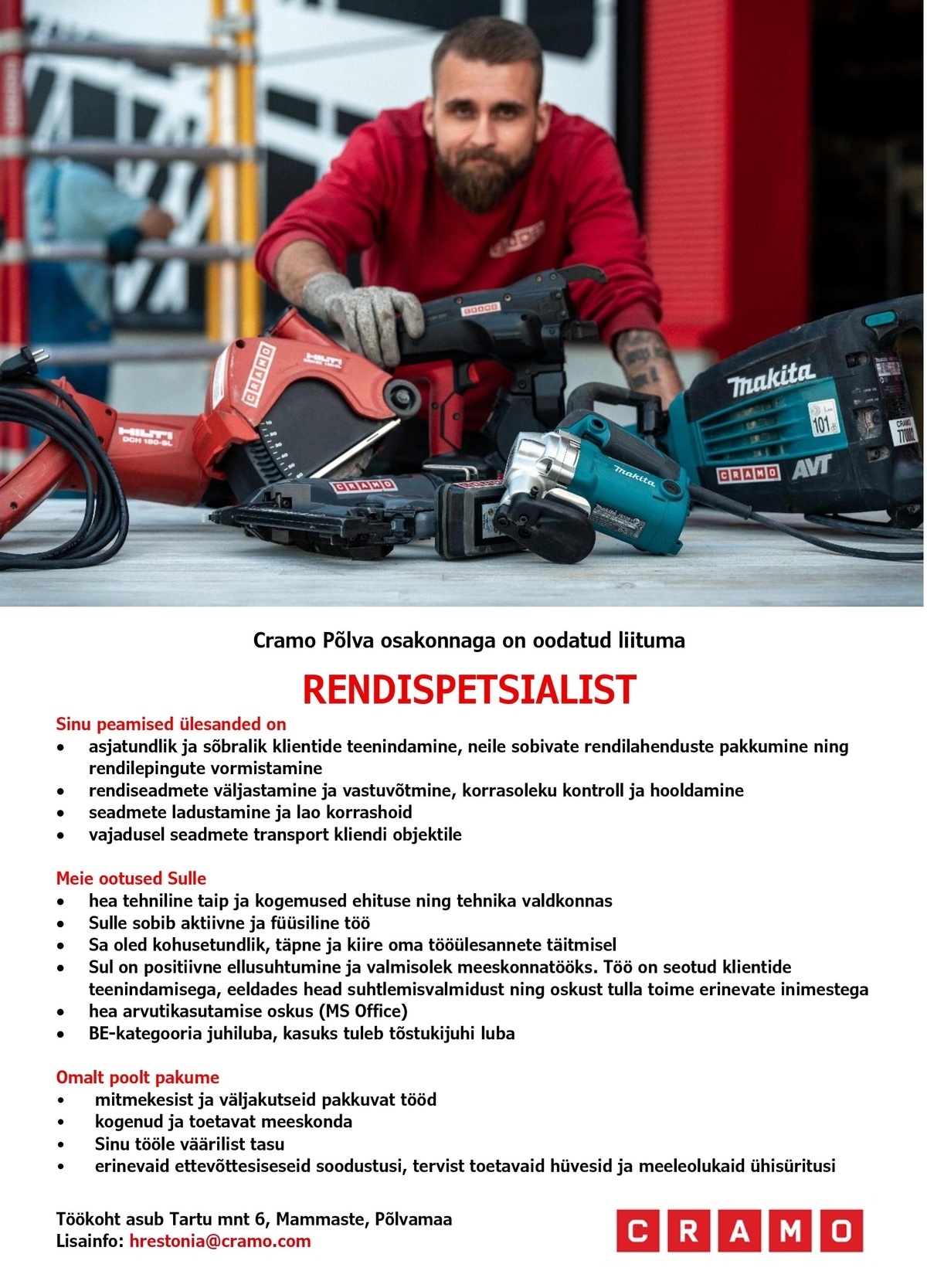 Cramo Estonia AS Rendispetsialist
