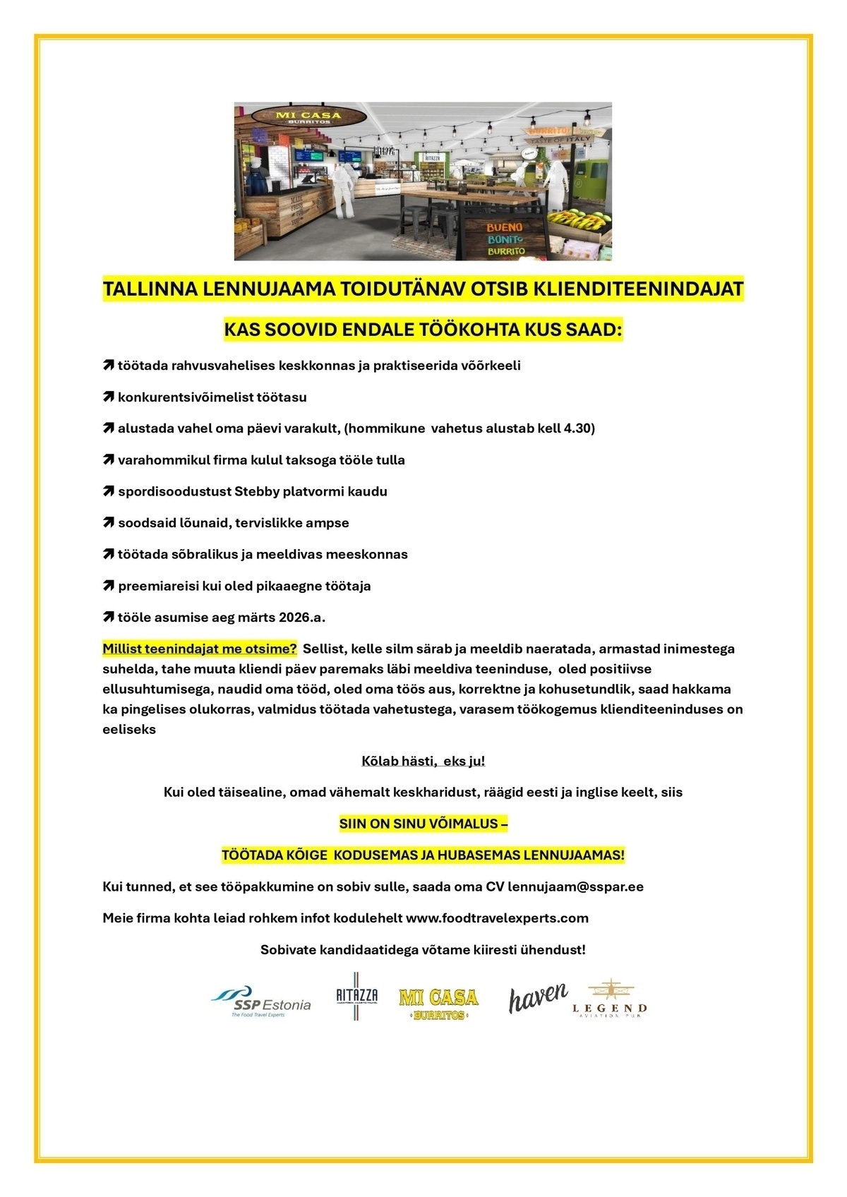 Select Service Partner Eesti AS Ritazza kohviku teenindaja lennujaamas