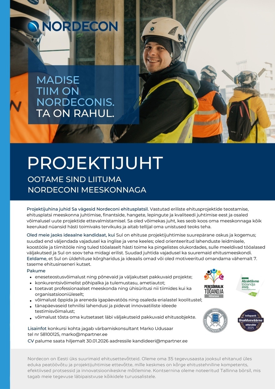 M-Partner HR Ehituse projektijuht