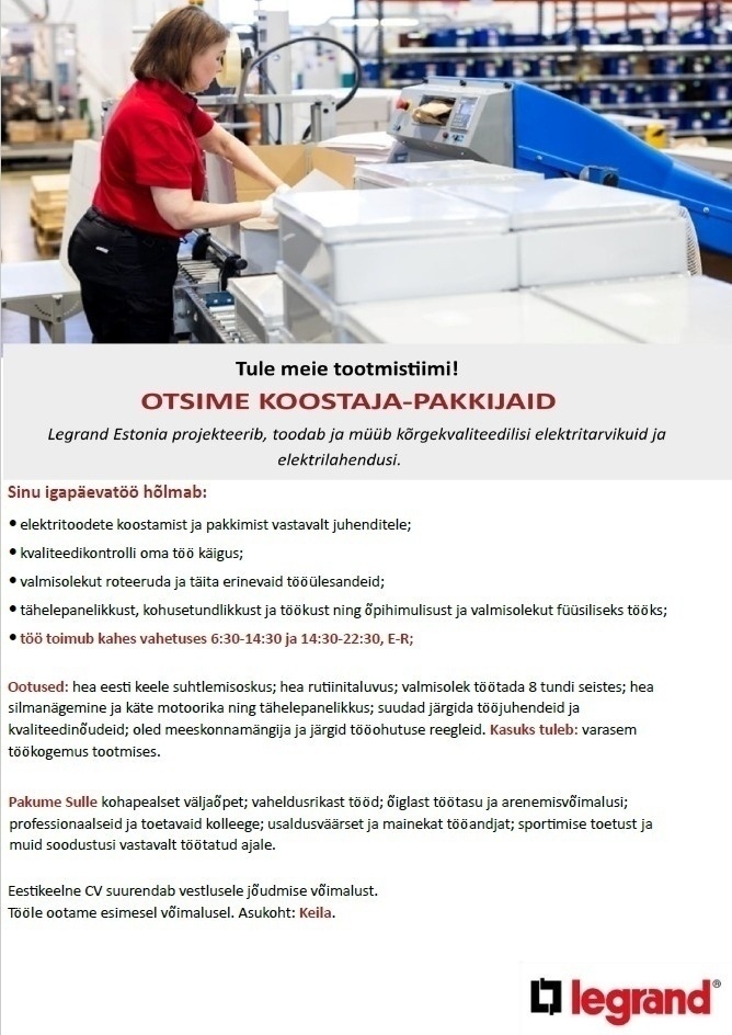 Legrand Estonia OÜ Koostaja