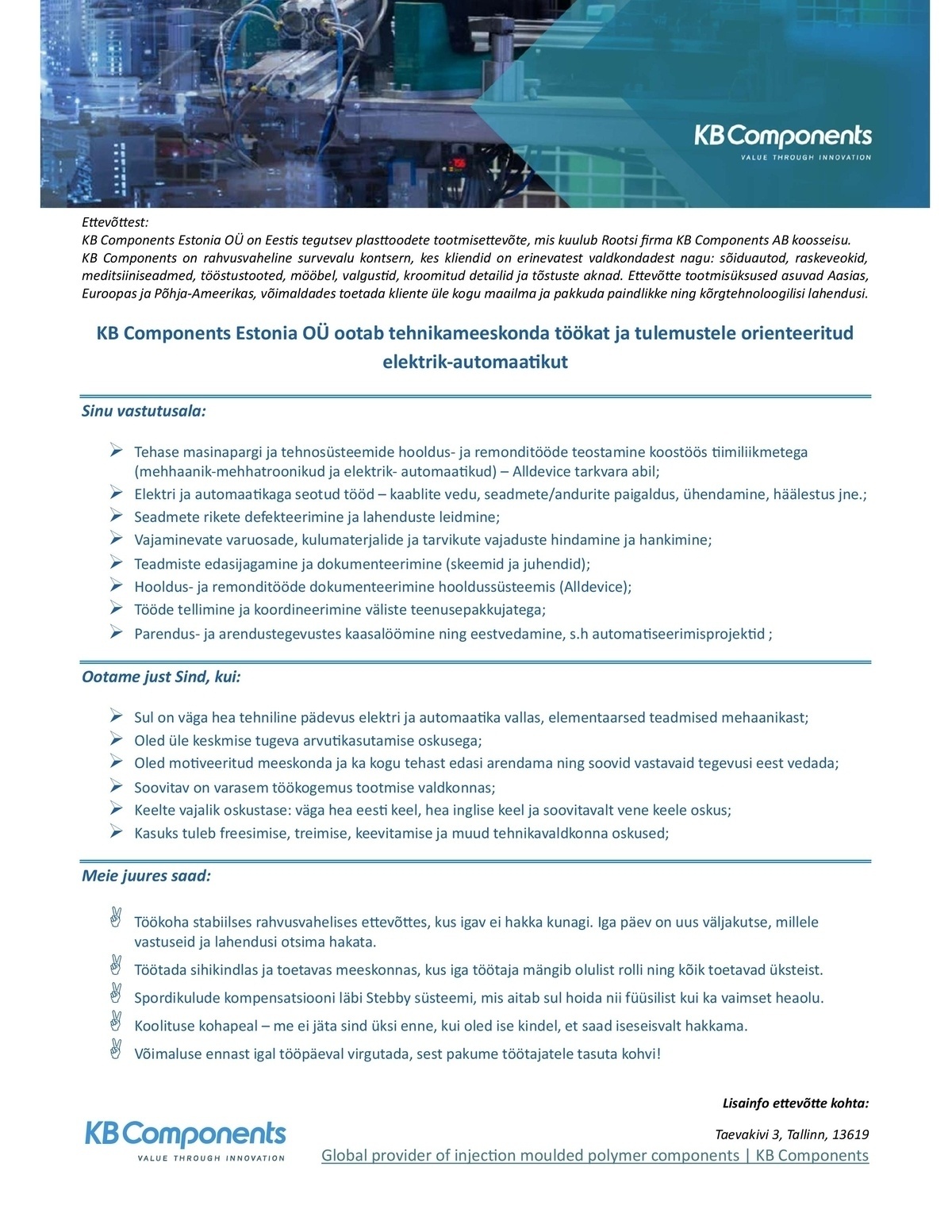 KB Components Estonia OÜ Elektrik-automaatik