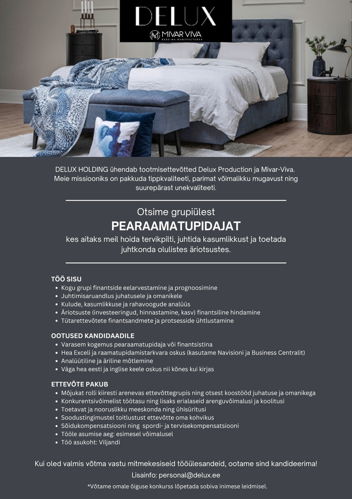 DELUX HOLDING OÜ Pearaamatupidaja