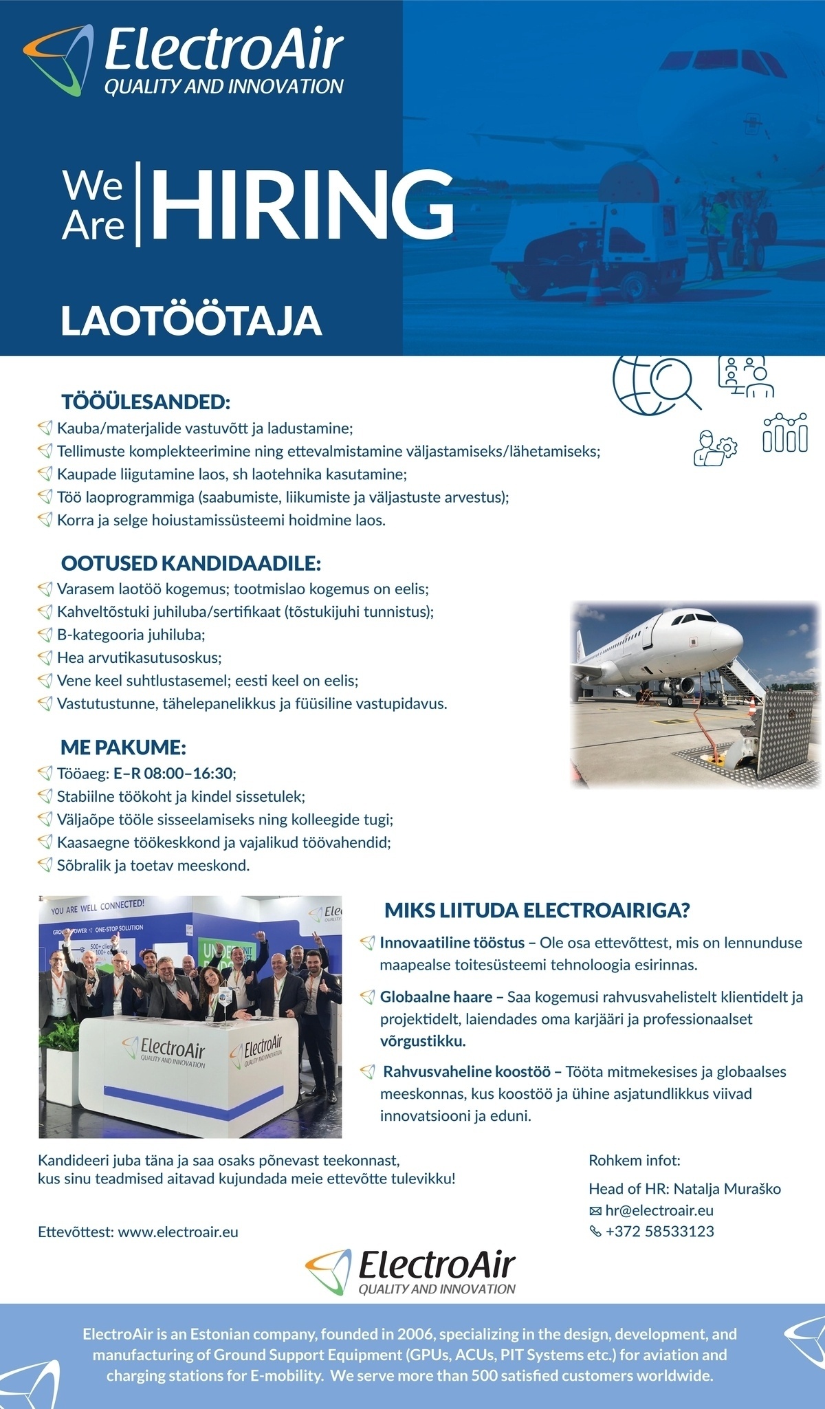 ELECTROAIR OÜ Laotöötaja