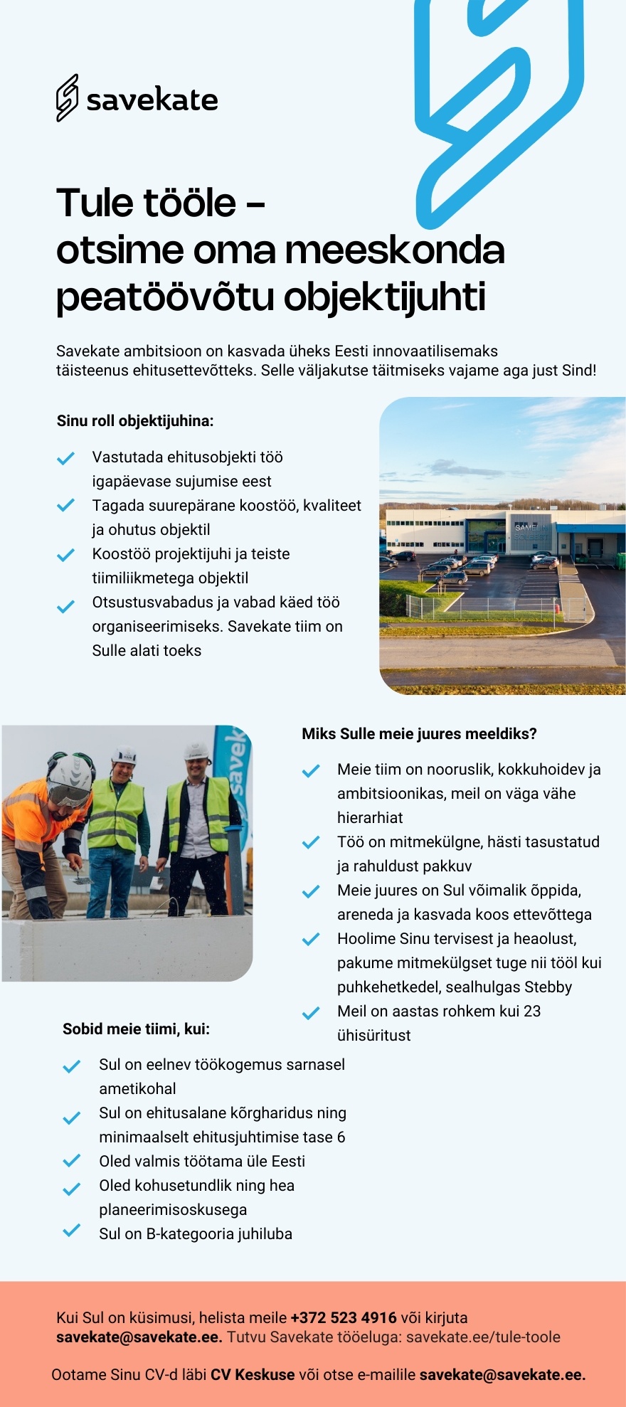 Savekate OÜ Objektijuht