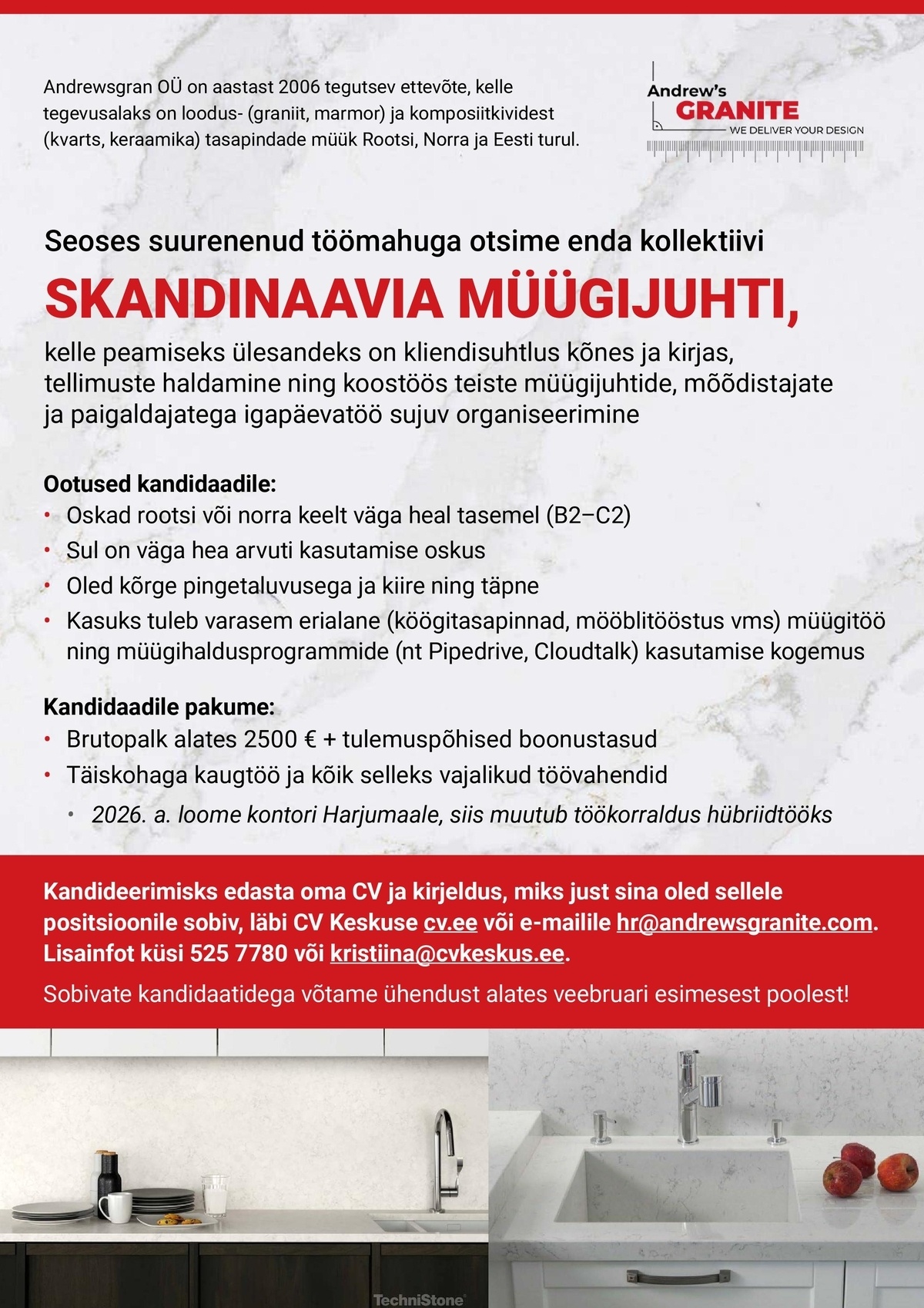 ANDREWSGRAN OÜ SKANDINAAVIA MÜÜGIJUHT