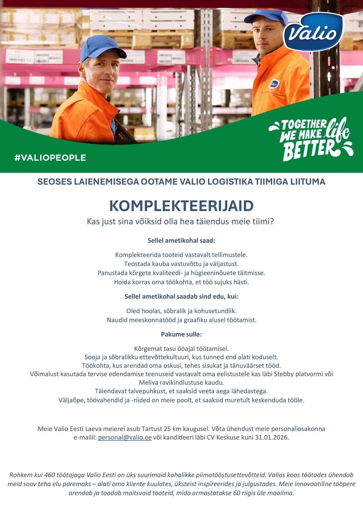 Valio Eesti AS Komplekteerija