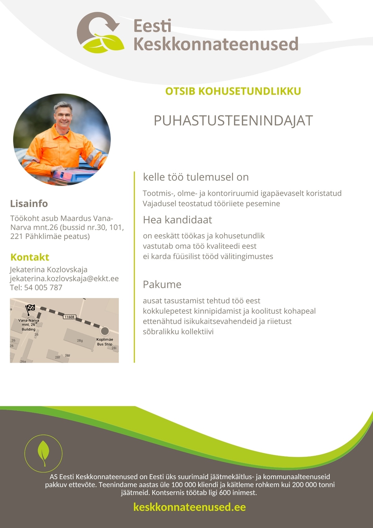 Eesti Keskkonnateenused AS Puhastusteenindaja