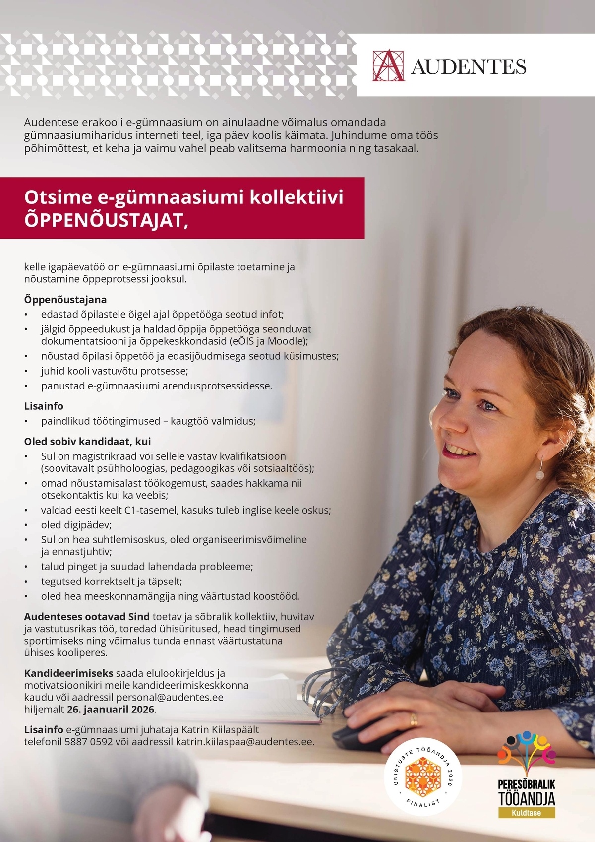 AUDENTESE KOOLIDE SA Õppenõustaja