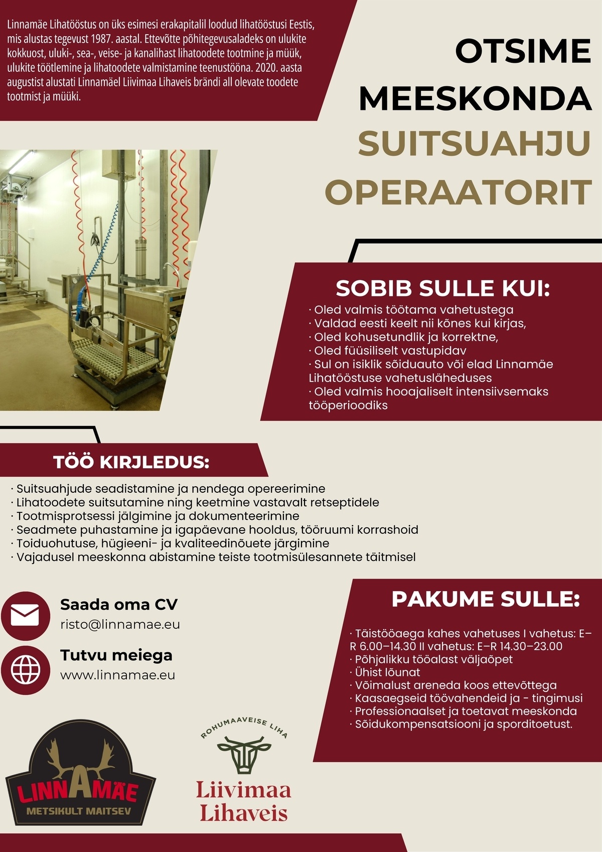 LINNAMÄE LIHATÖÖSTUS AS Suitsuahju operaator