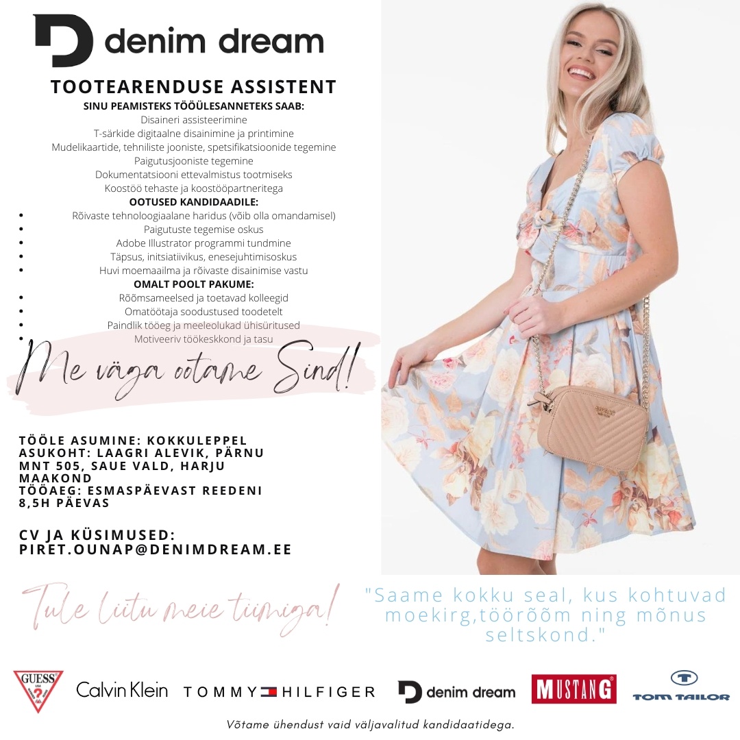 Põldma Kaubanduse AS Tootearenduse assistent (Põldma Kaubanduse AS)