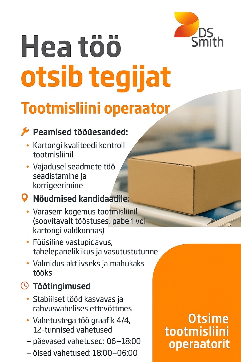 DS Smith Packaging Estonia AS Operaator