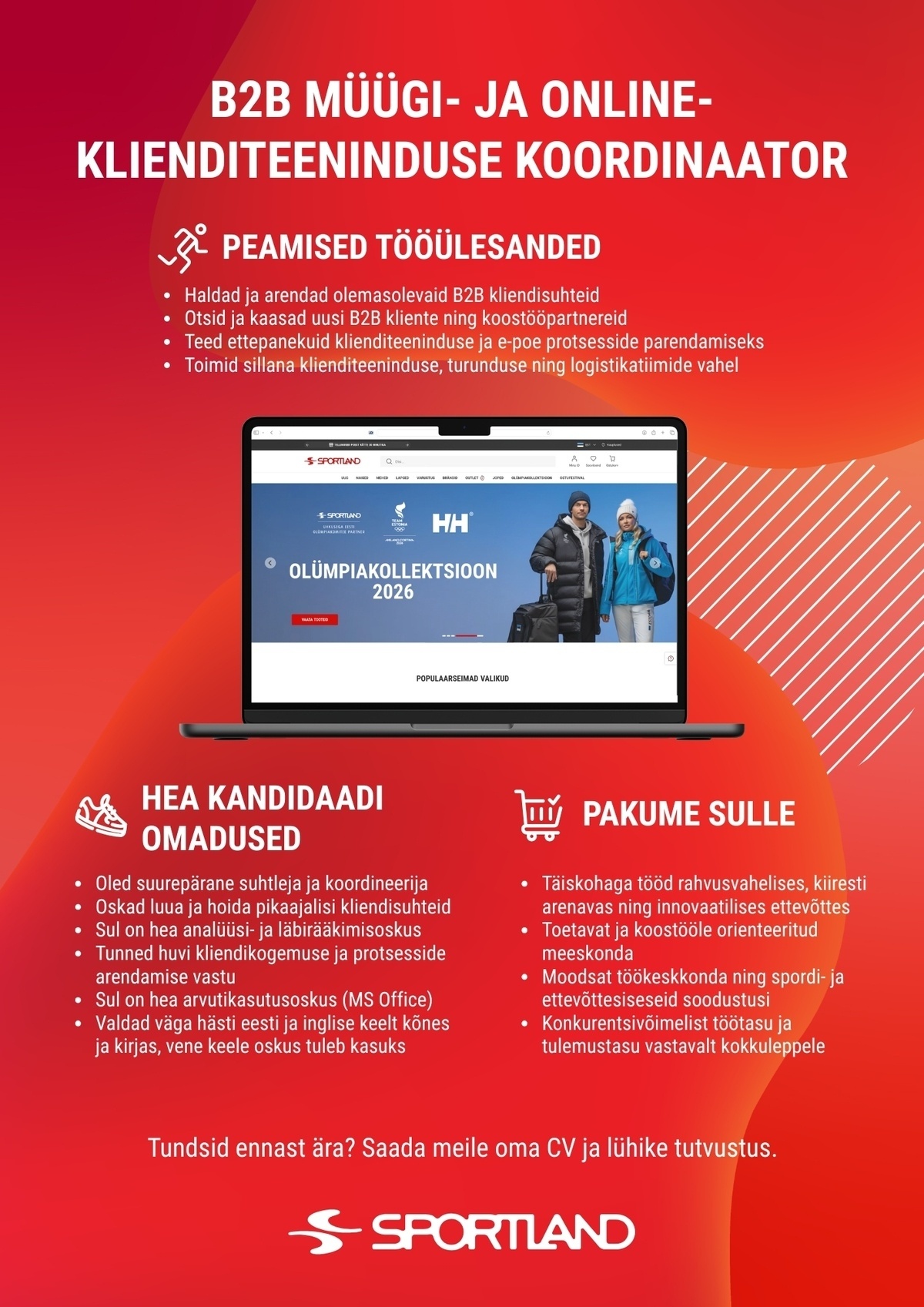 Sportland Eesti B2B müügi- ja online-klienditeeninduse koordinaator