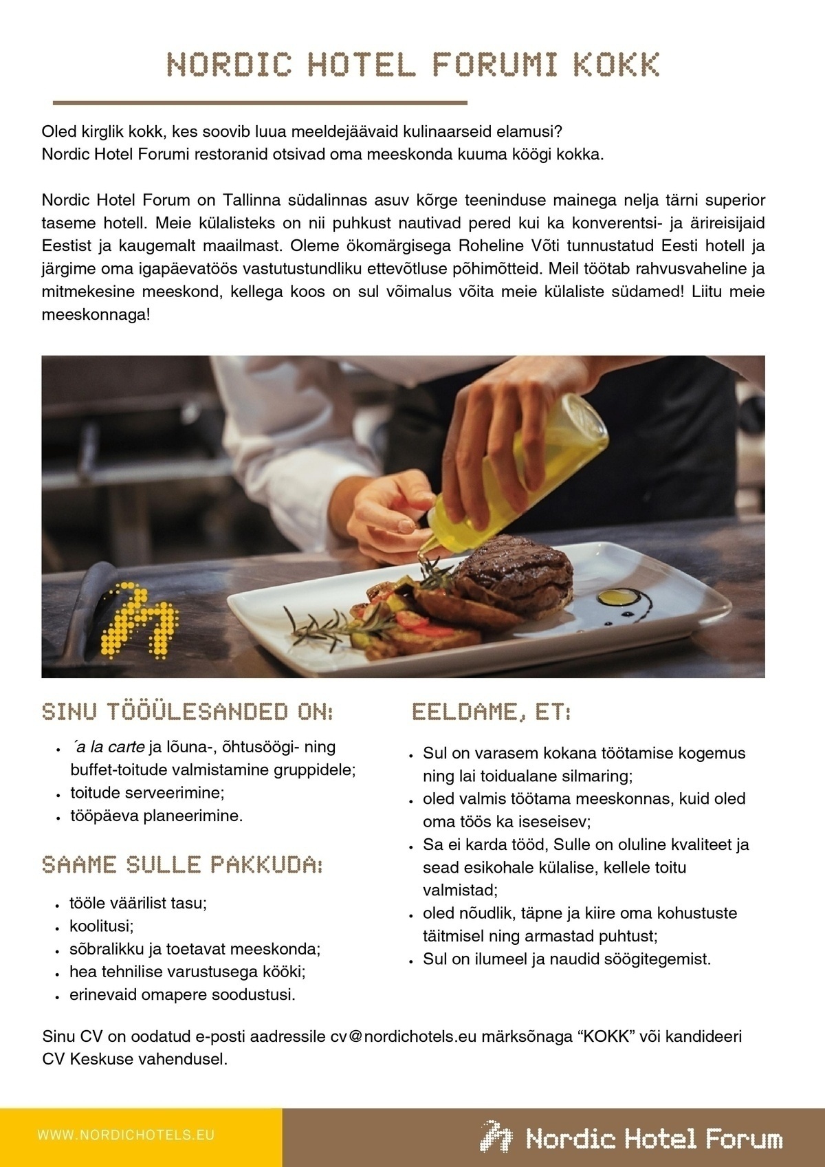 Nordic Hotels OÜ Kokk