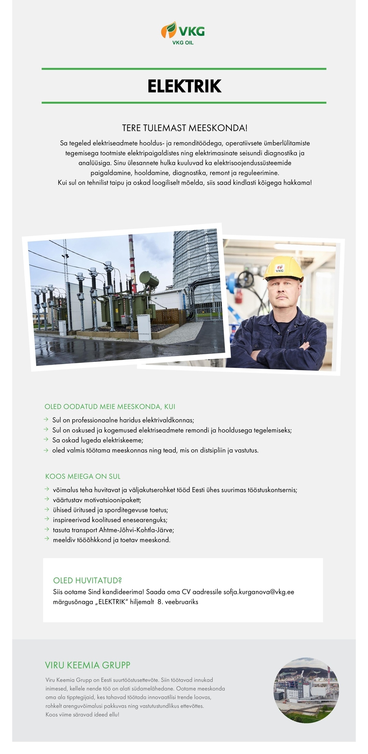 Viru Keemia Grupp AS ELEKTRIK / ЭЛЕКТРИК