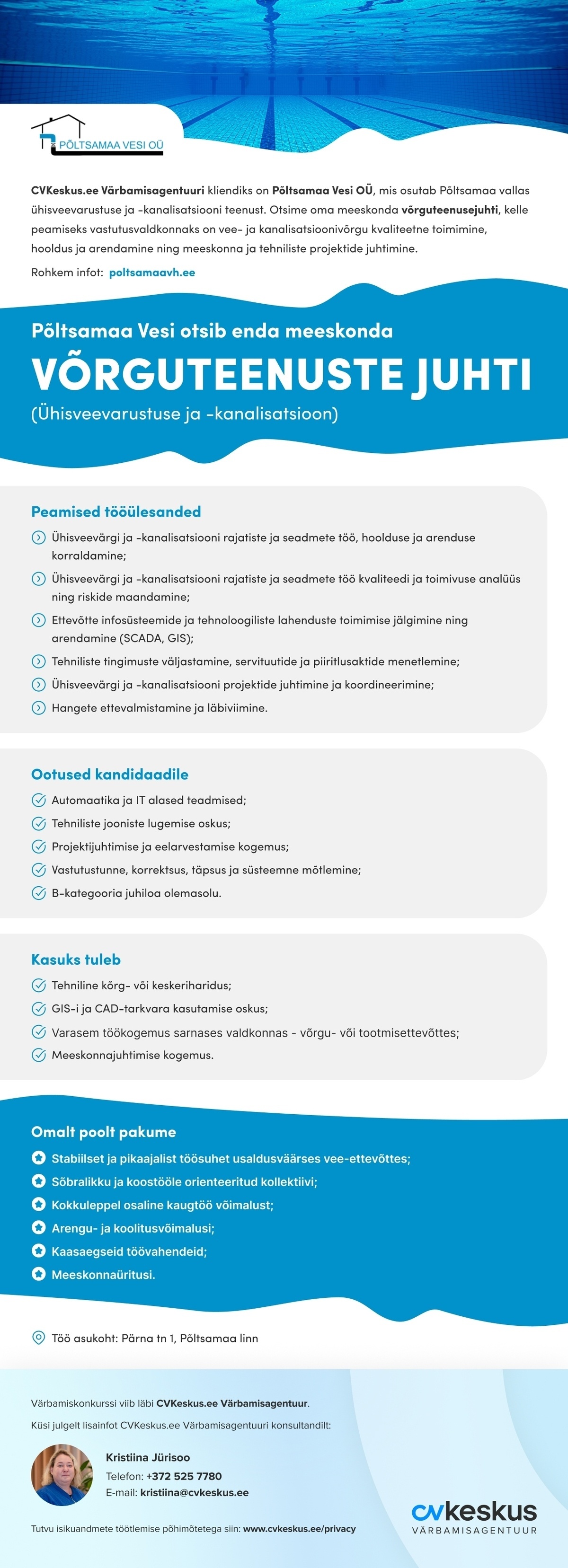 Põltsamaa Vesi OÜ VÕRGUTEENUSTE JUHT
