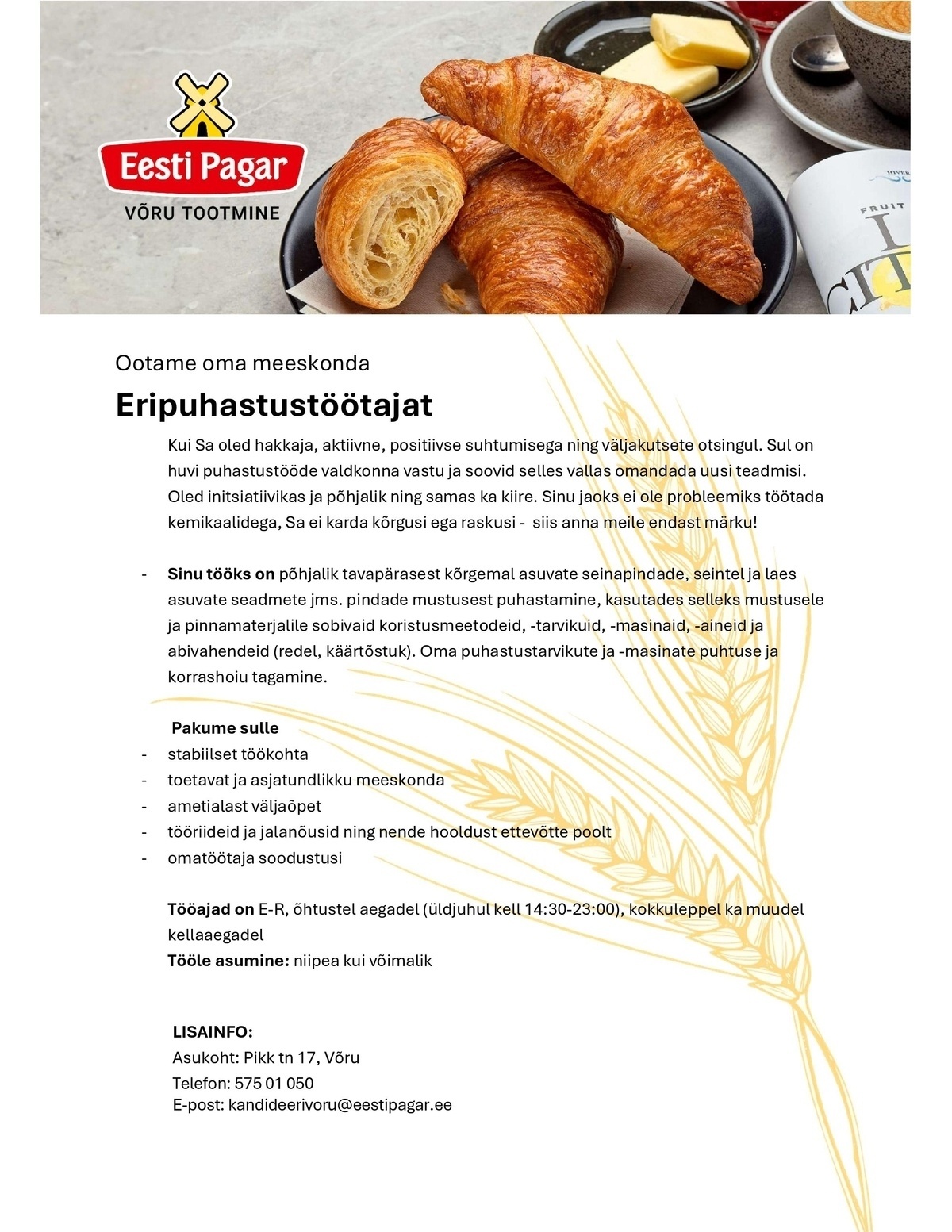 CRISTELLA VT OÜ Eripuhastustöötajat