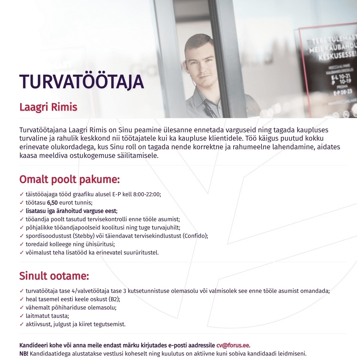 Forus Security AS Turvatöötaja Laagri Rimis