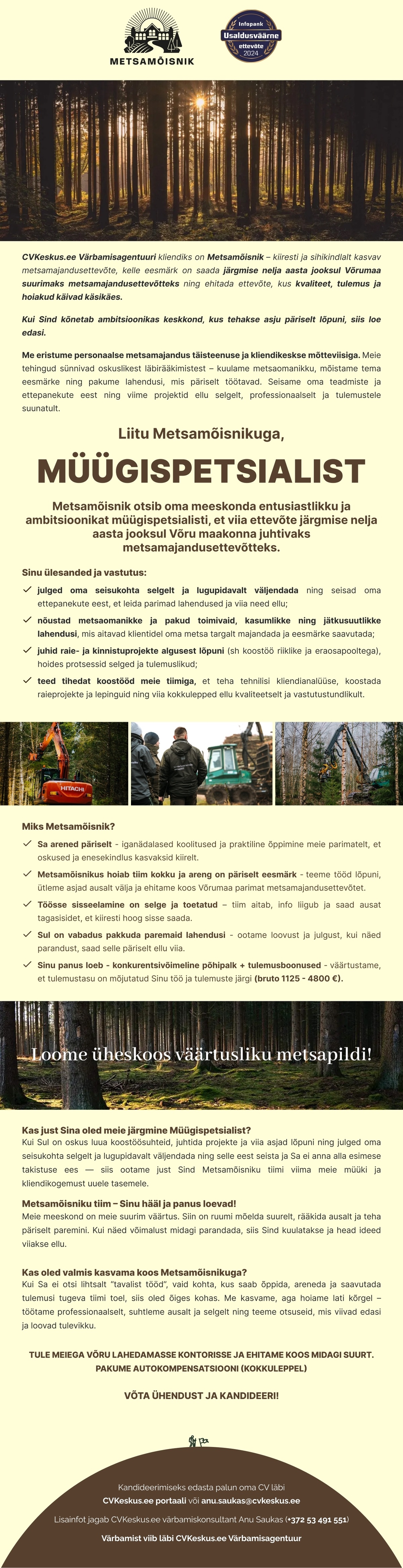 Metsamõisnik OÜ MÜÜGISPETSIALIST