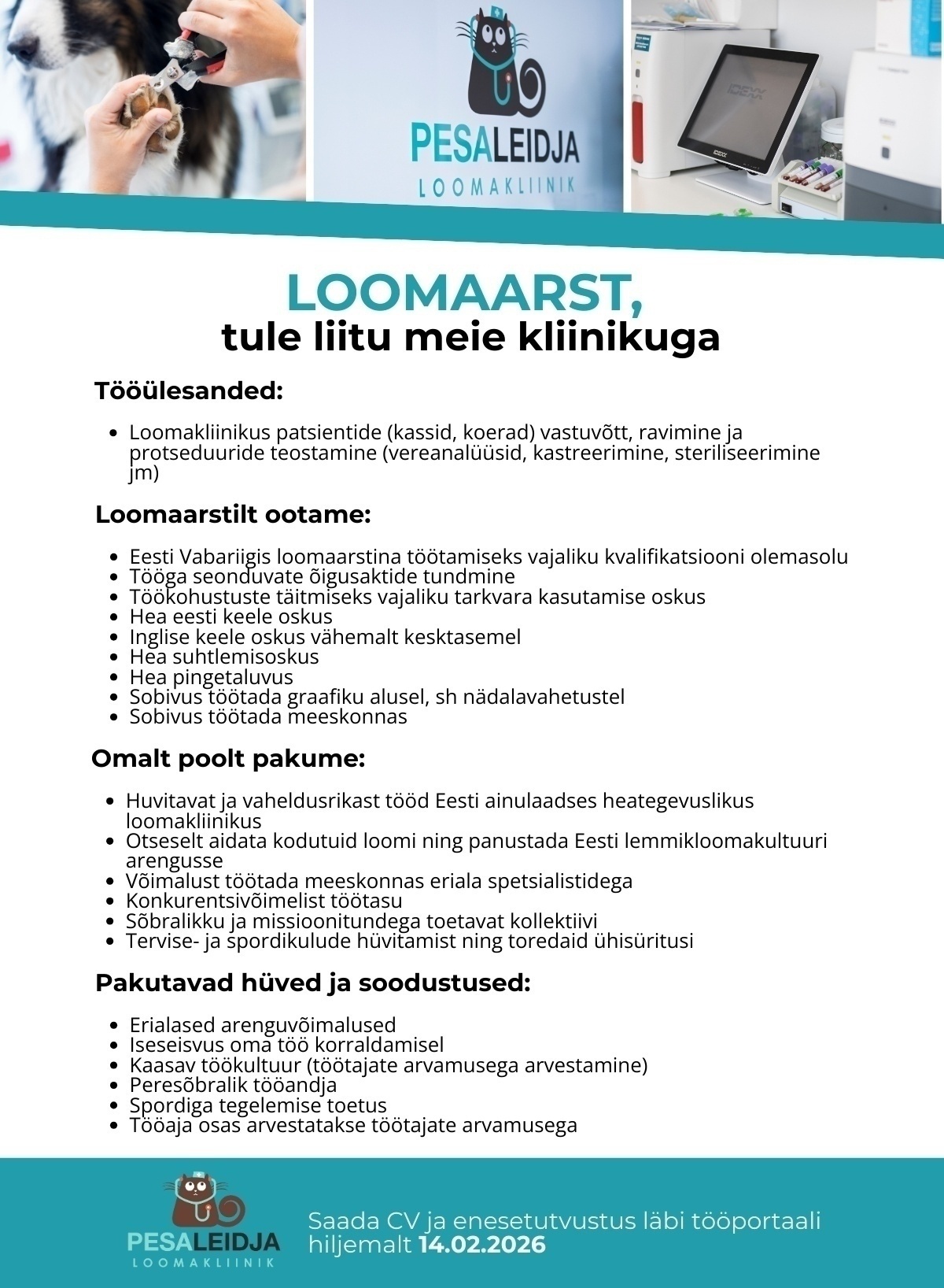 Pesaleidja Loomakliinik OÜ LOOMAARST