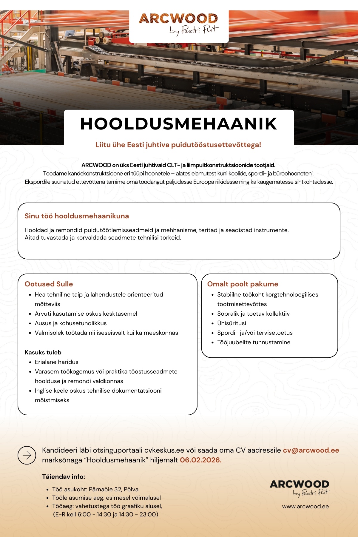 Peetri Puit OÜ Hooldusmehaanik