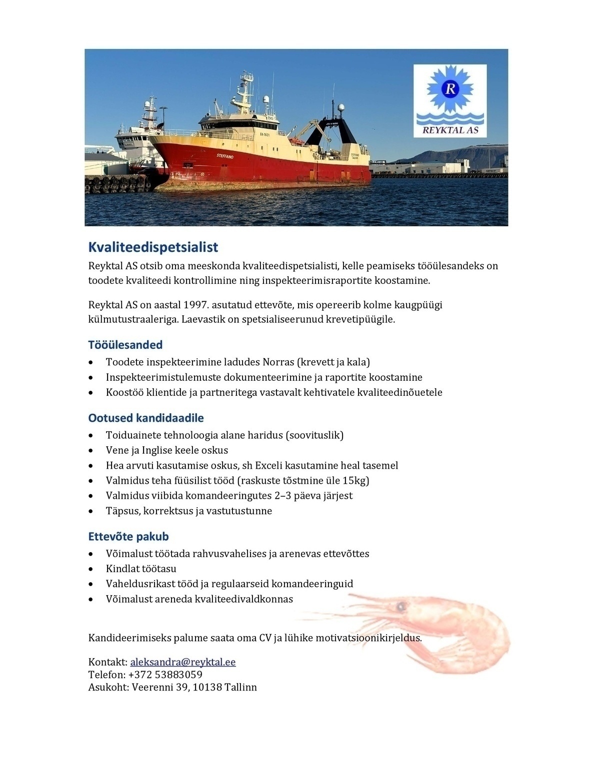 Reyktal AS Kvaliteedispetsialist