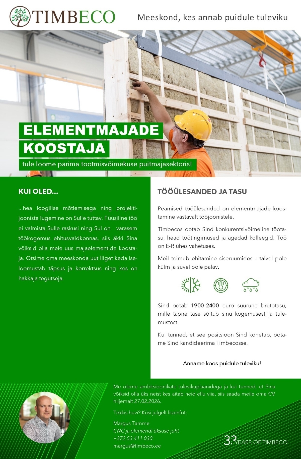 TIMBECO WOODHOUSE OÜ Elementmajade koostaja