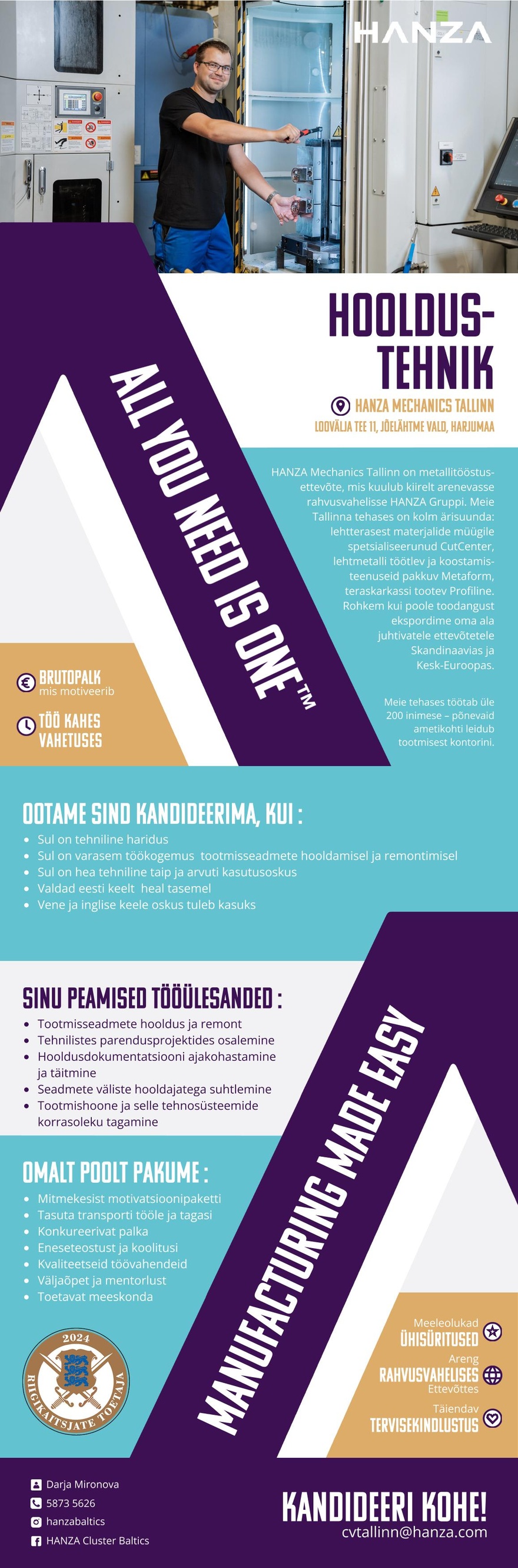 HANZA Mechanics Tallinn AS Hooldustehnik