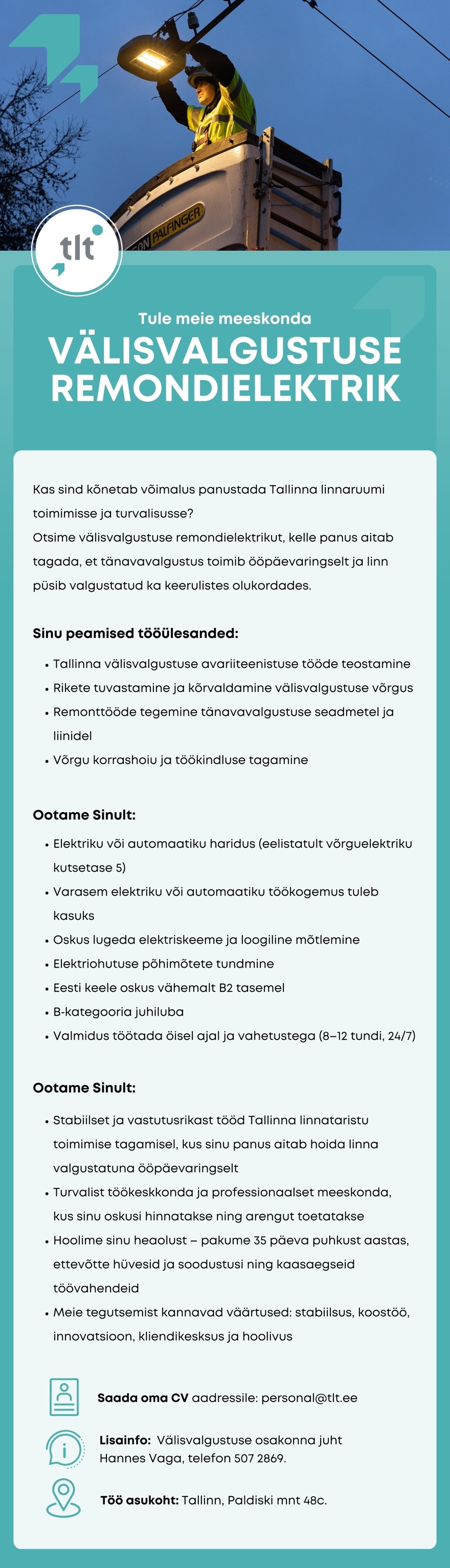 AS Tallinna Linnatransport VÄLISVALGUSTUSE REMONDIELEKTRIK