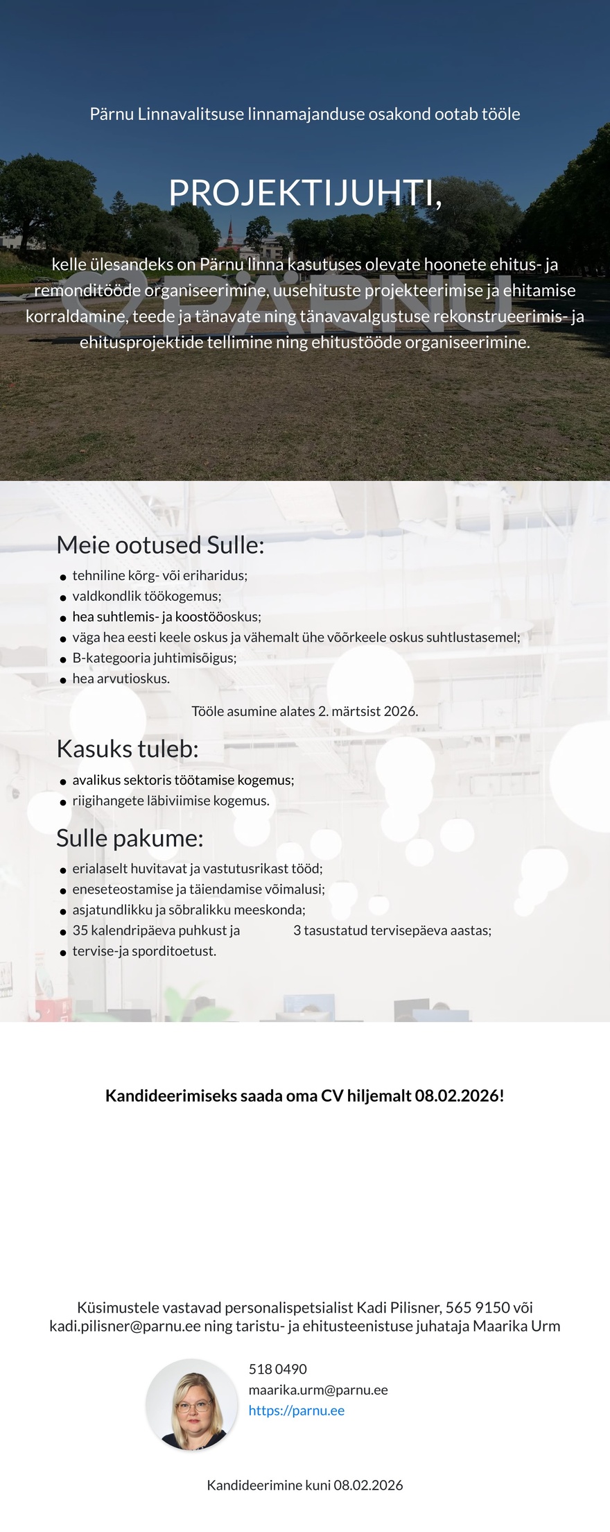 Pärnu Linnavalitsus Projektijuht