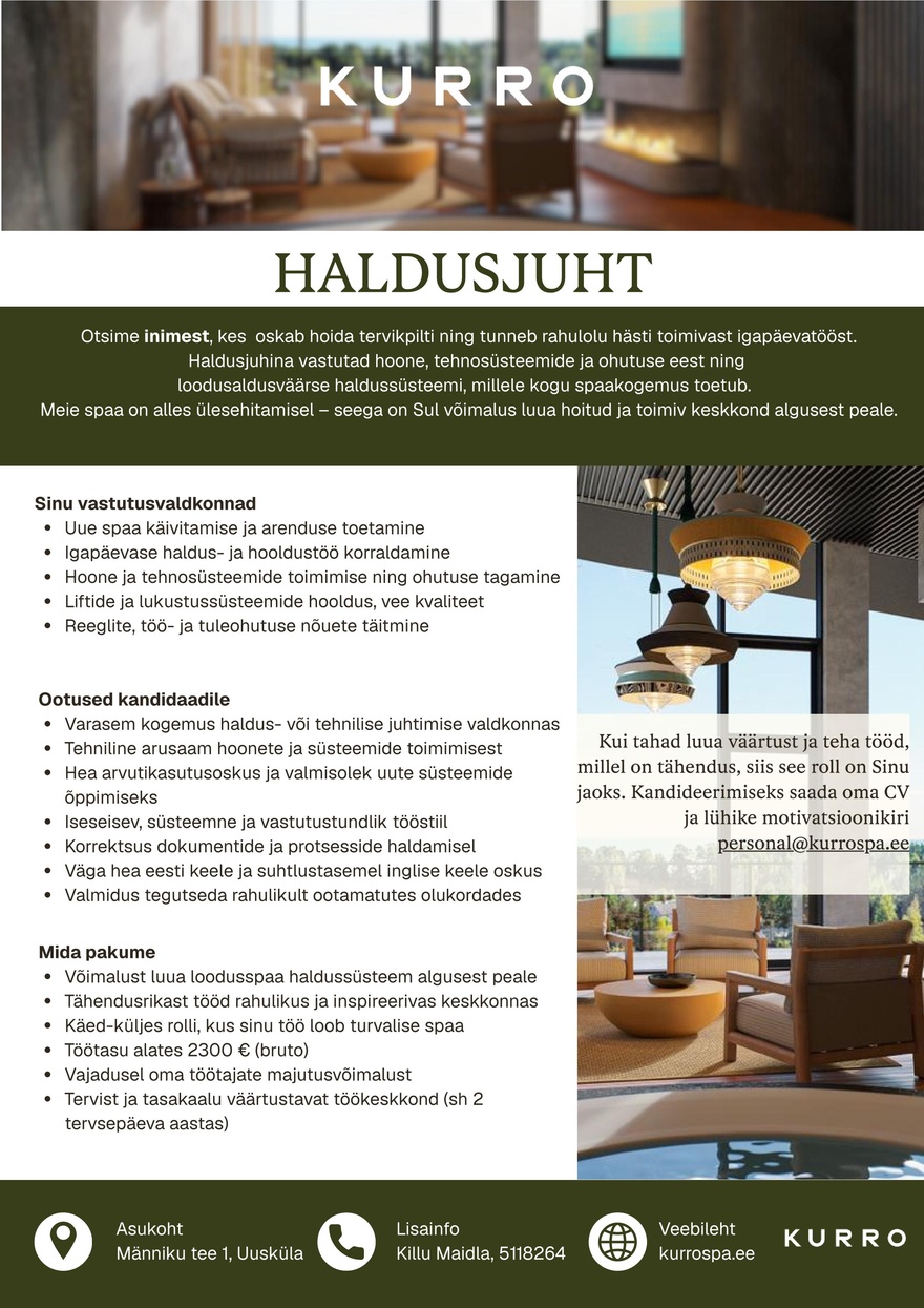 Loodusspaahotell OÜ Haldusjuht