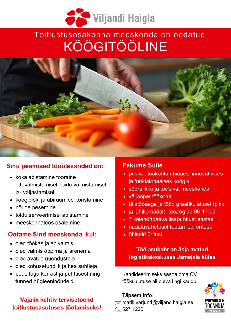 SA Viljandi Haigla Köögitööline