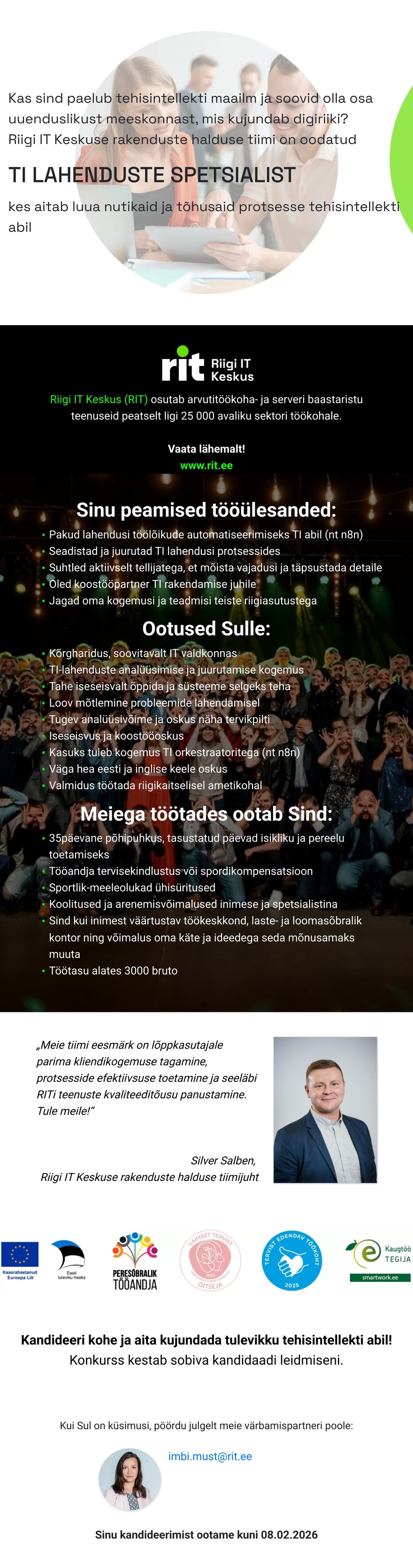 Riigi IT Keskus TI lahenduste spetsialist