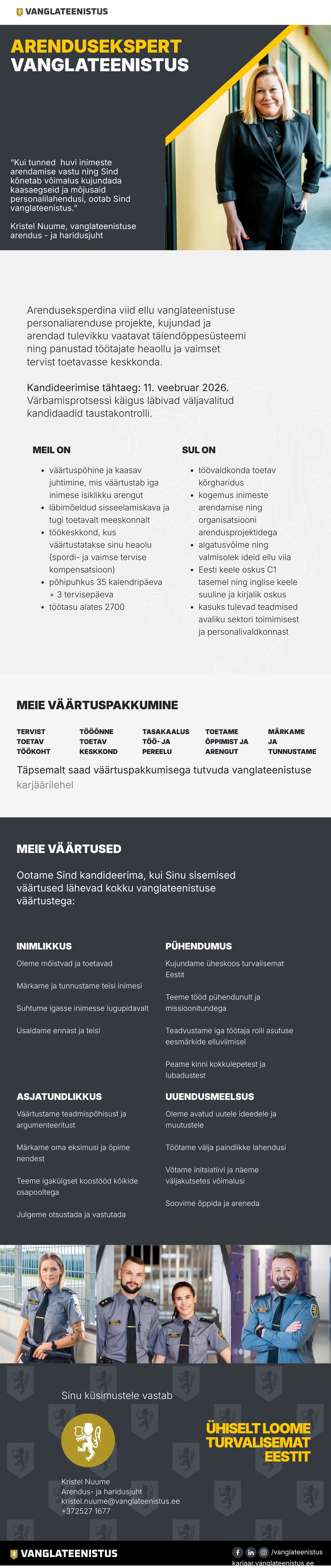 Tallinna vangla Arendusekspert