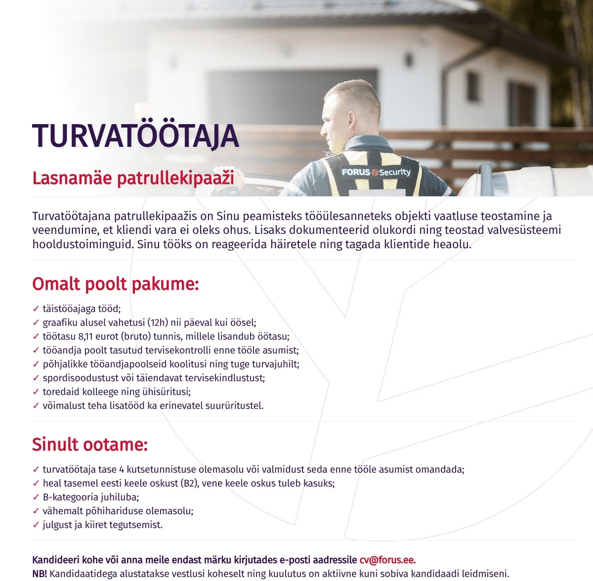 Forus Security AS Turvatöötaja Lasnamäe patrullekipaaži
