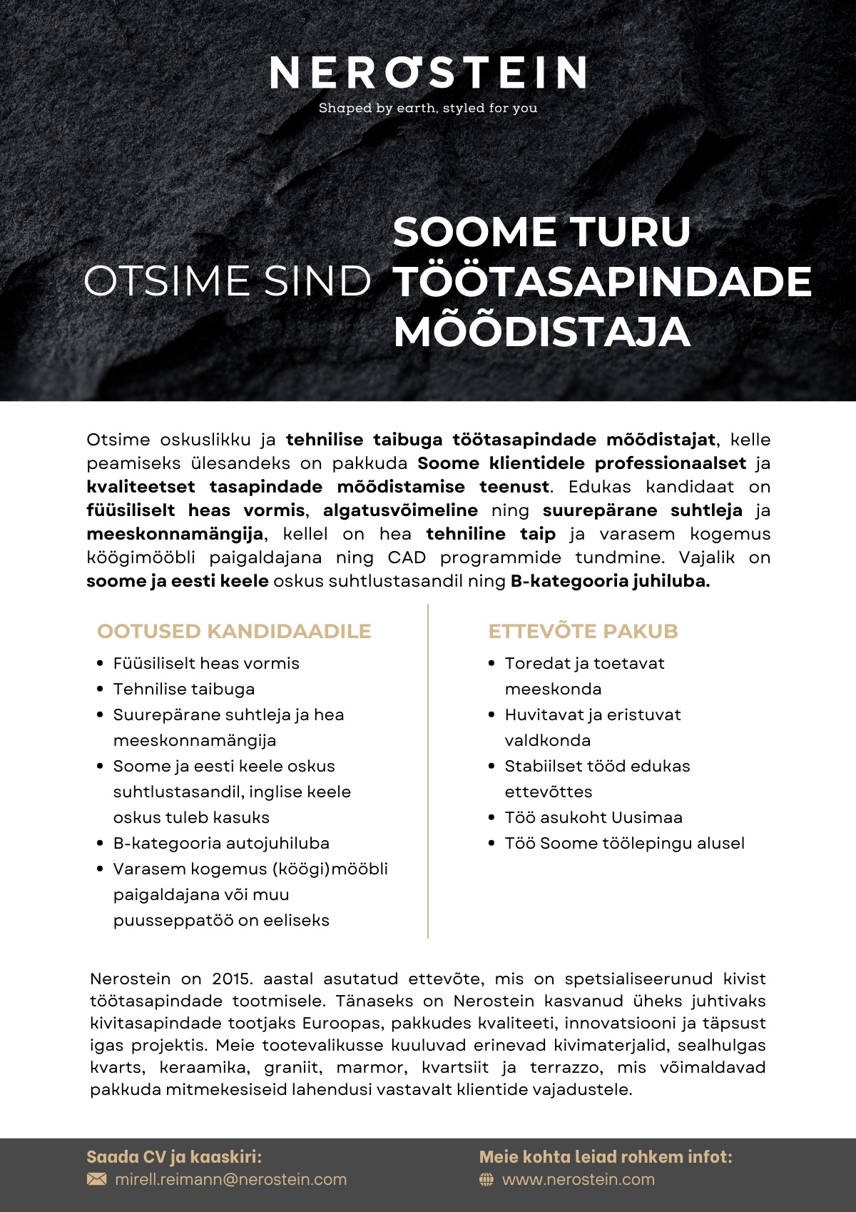 NEROSTEIN OÜ Mõõdistaja Soome