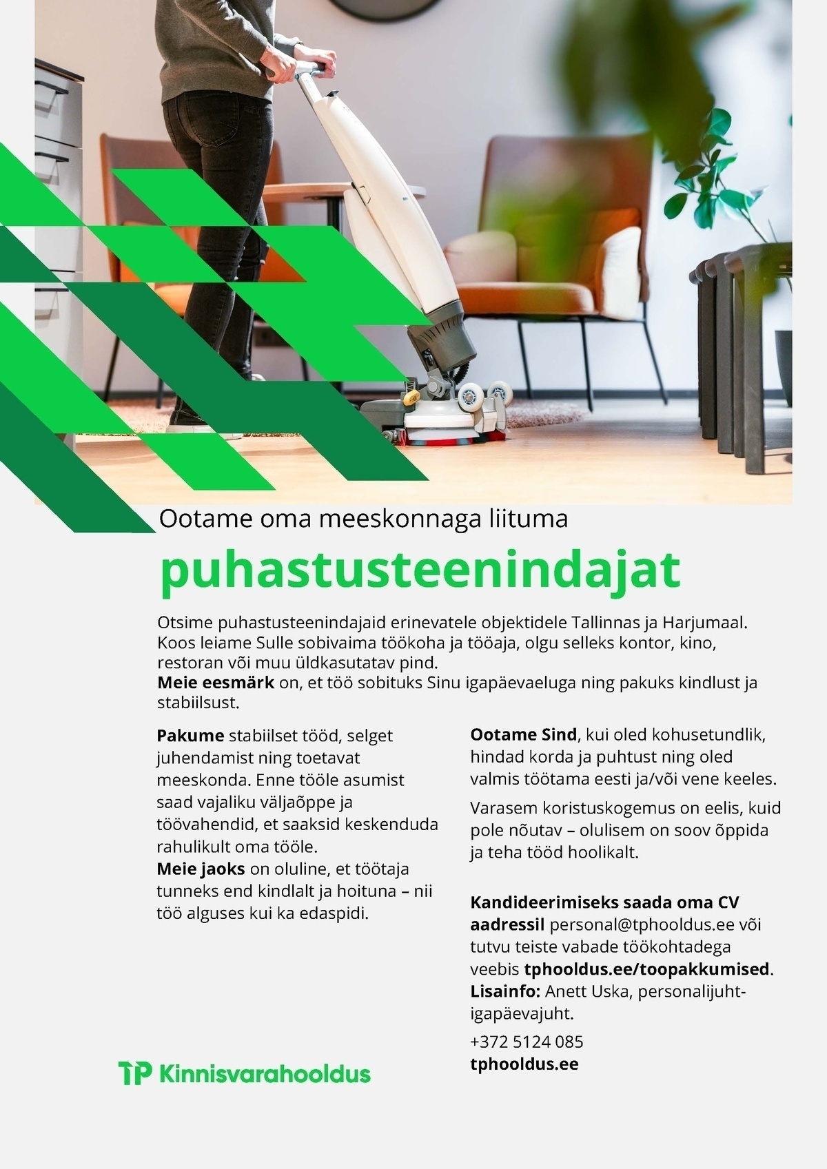 TP Kinnisvarahooldus OÜ Puhastusteenindaja