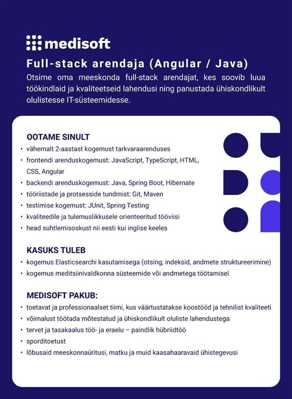 Medisoft AS Tarkvaraarendaja