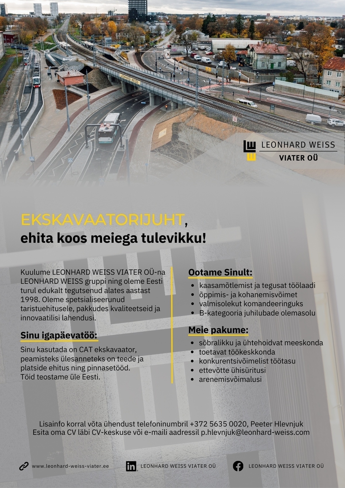 LEONHARD WEISS VIATER OÜ Ekskavaatorijuht