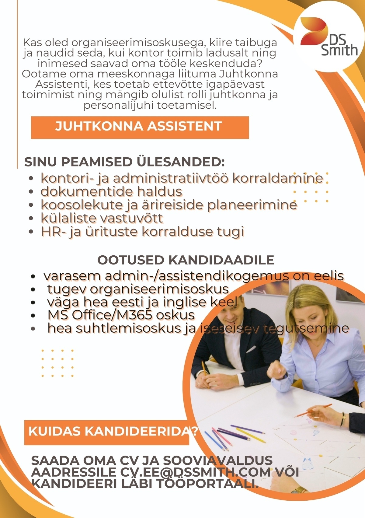 DS Smith Packaging Estonia AS Juhtkonna Assistent