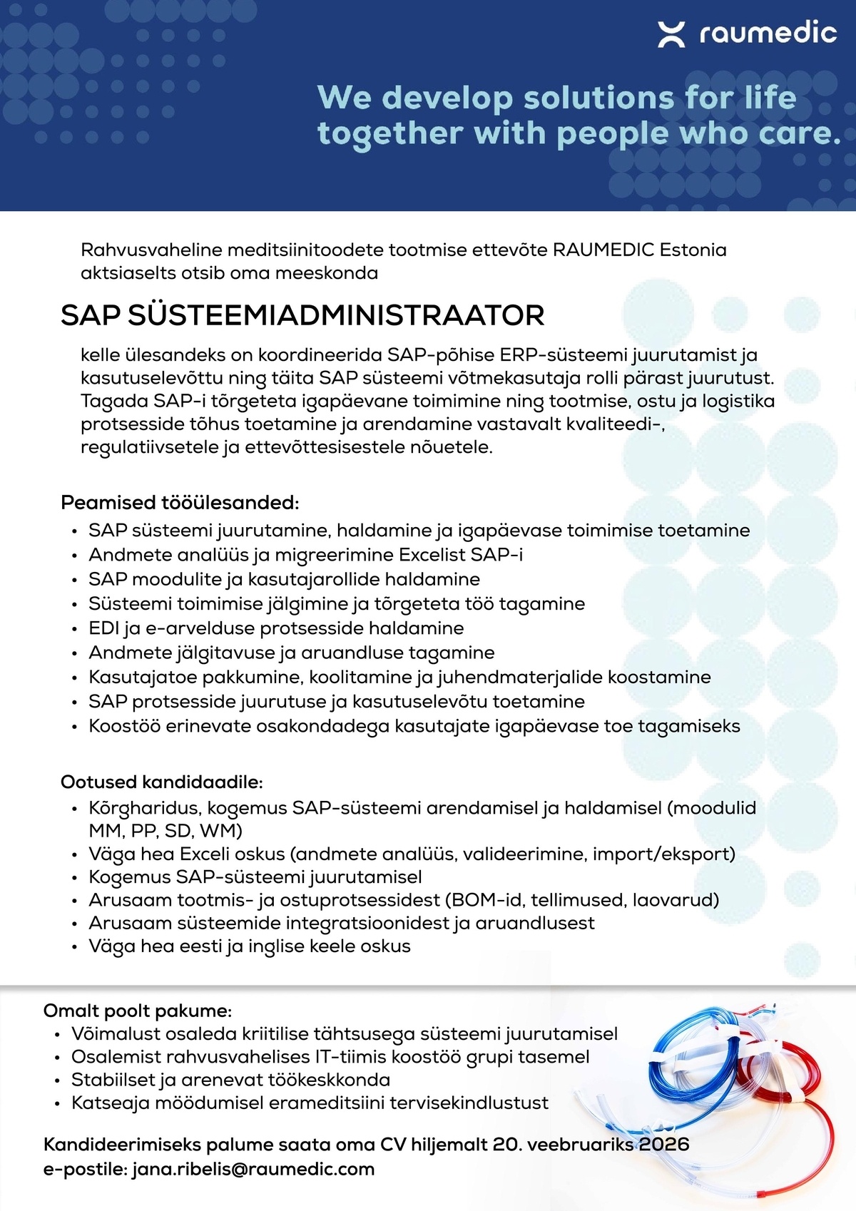 RAUMEDIC Estonia AS SAP süsteemiadministraator