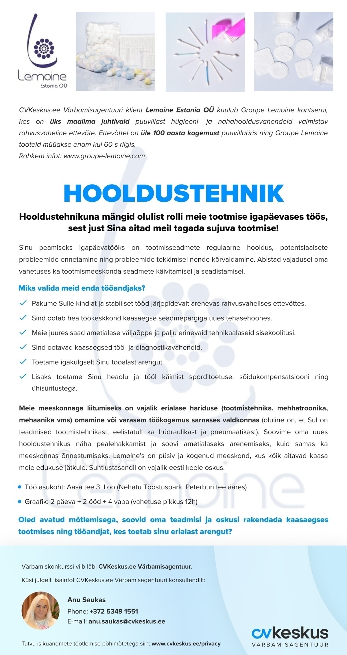 Lemoine Estonia OÜ Hooldustehnik