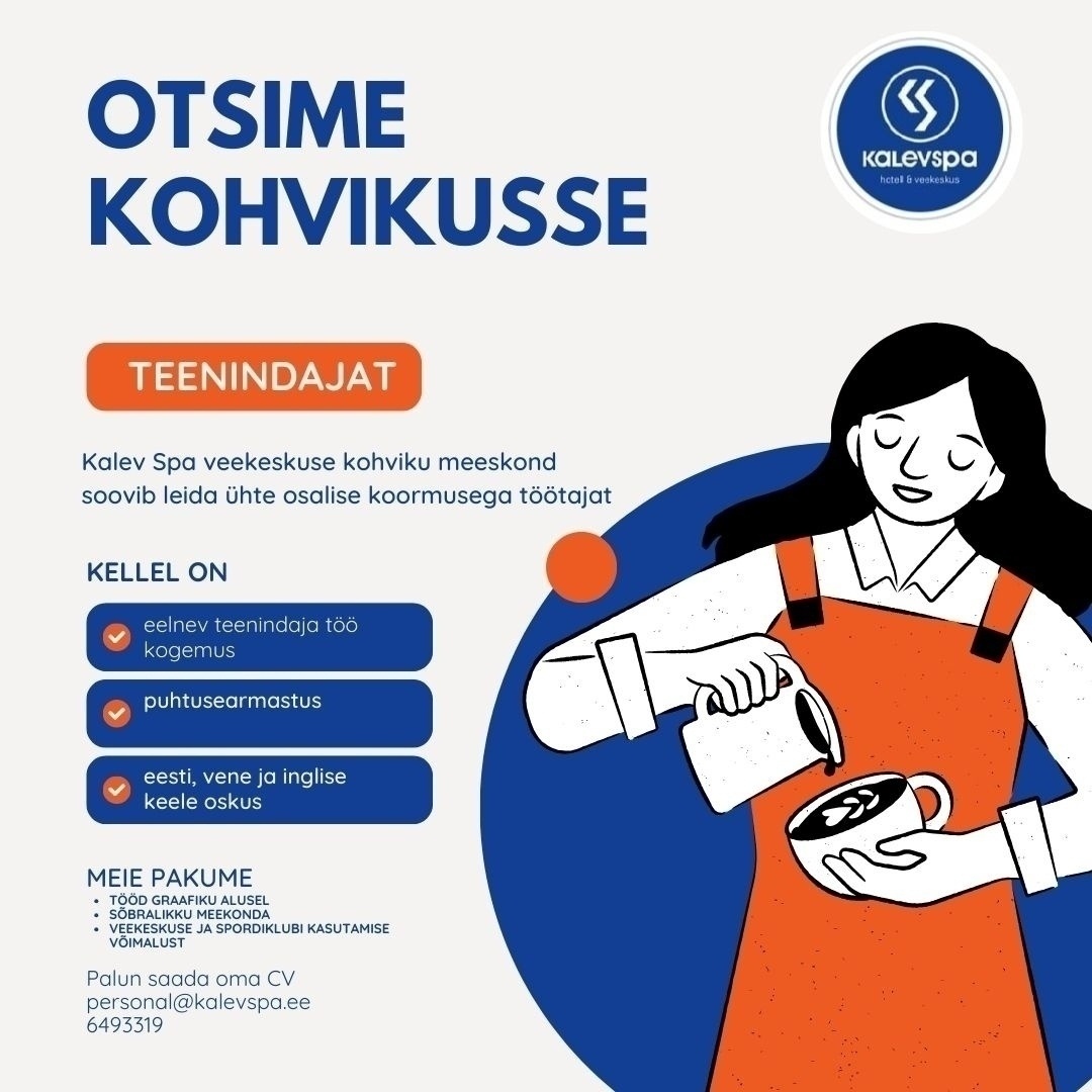 Kalevi Veekeskus OÜ Veekeskuse kohviku teenindaja