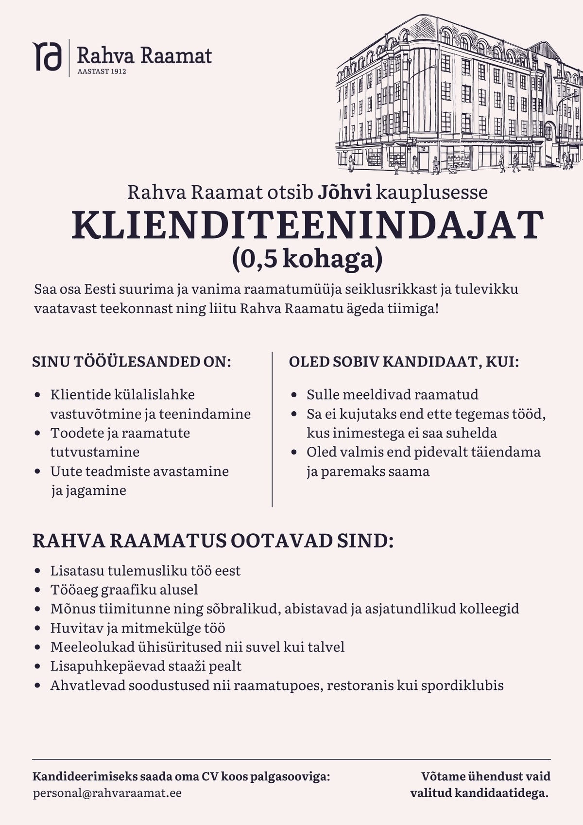 Rahva Raamat AS Rahva Raamatu Jõhvi kaupluse klienditeenindaja