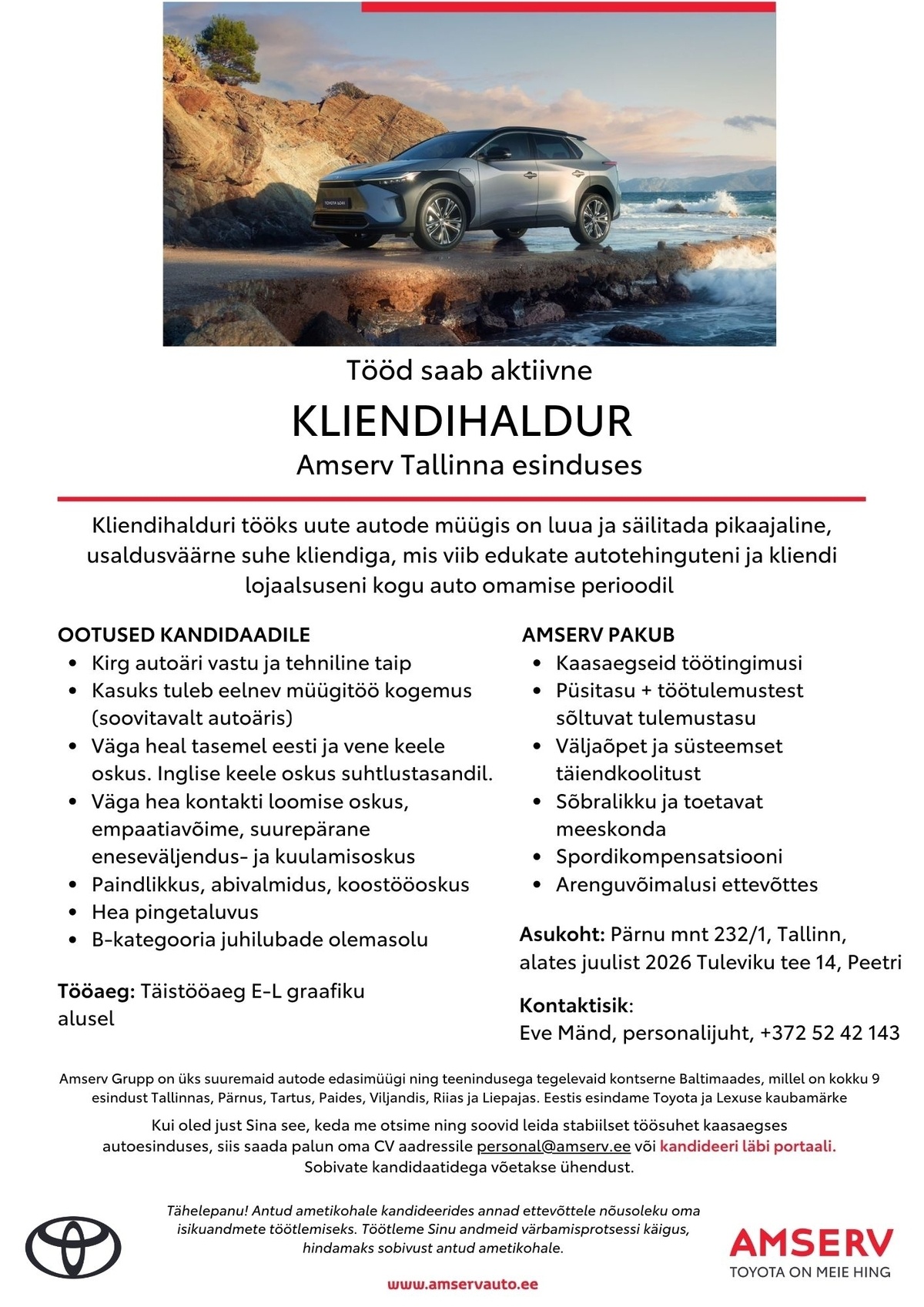 Amserv Grupi AS Kliendihaldur Amserv Tallinna esinduses