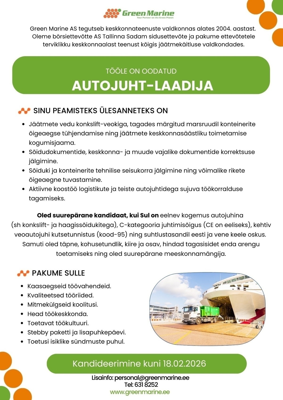 Green Marine AS Autojuht-laadija