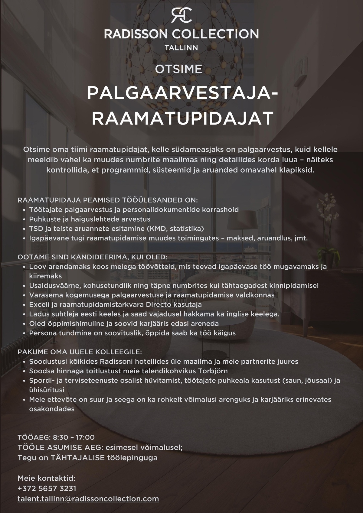 HMP Hotellid OÜ PALGAARVESTAJA-RAAMATUPIDAJA