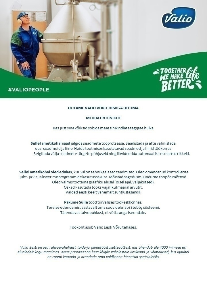 Valio Eesti AS Mehhatroonik