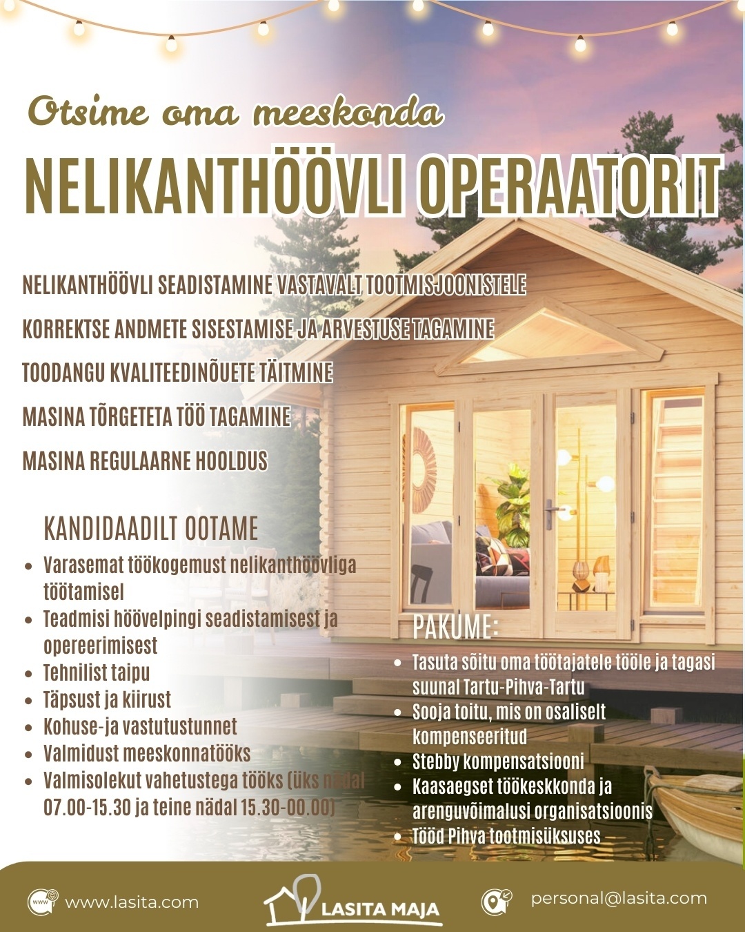 Lasita Maja OÜ Nelikanthöövli operaator